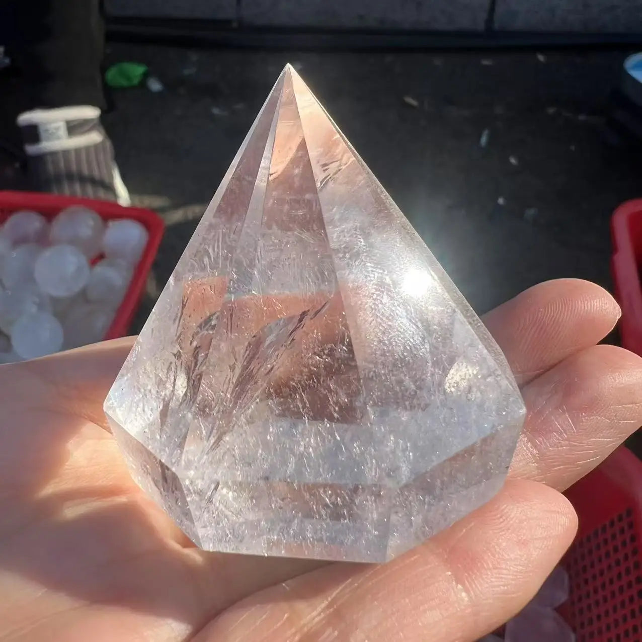 Clear Crystal Pyramid-ToShay.org