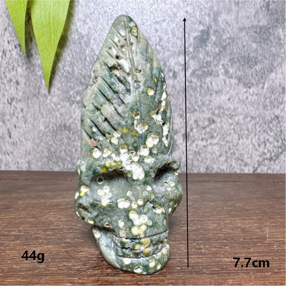 Ocean Jasper Feather Skull-ToShay.org