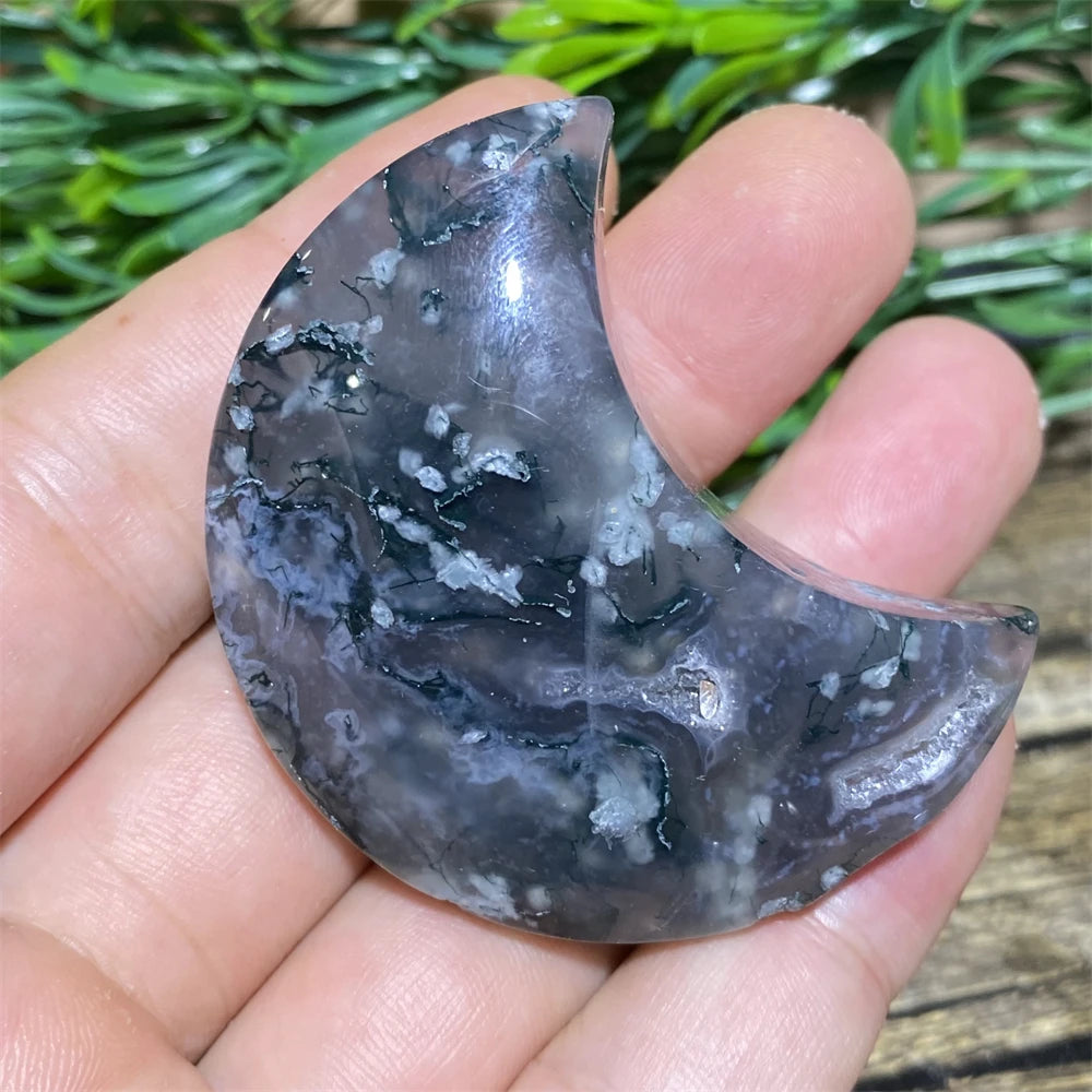 Green Moss Agate Moon-ToShay.org