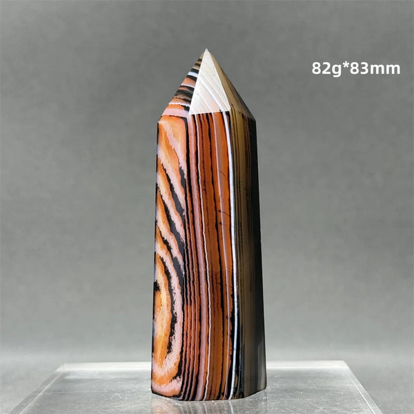Black Red Striped Agate Wand-ToShay.org