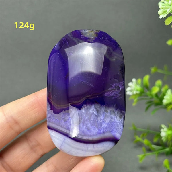 Purple Agate Palm Stone-ToShay.org