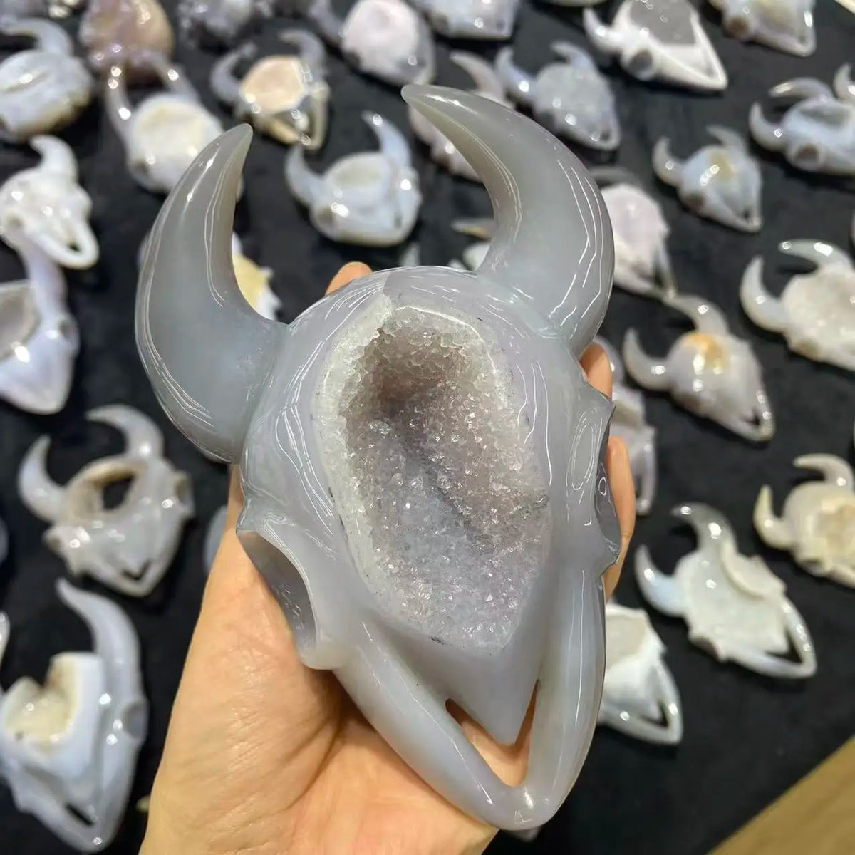 Grey Agate Bull Head-ToShay.org