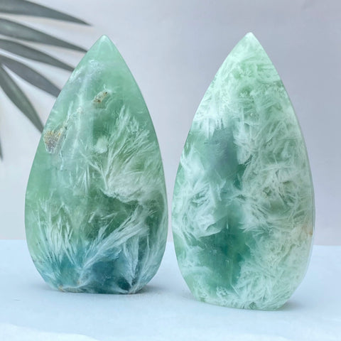 Green Feather Fluorite Torch-ToShay.org