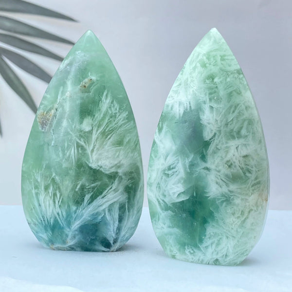 Green Feather Fluorite Torch-ToShay.org