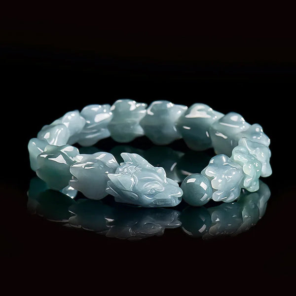 Blue Jadeite Dragon Bracelet-ToShay.org