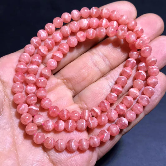 Pink Rose Rhodochrosite Bracelet-ToShay.org