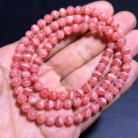 Pink Rose Rhodochrosite Bracelet-ToShay.org