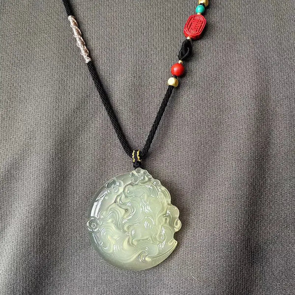 Green Jade Fox Pendant-ToShay.org