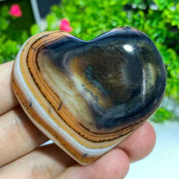 Black Agate Geode Heart-ToShay.org