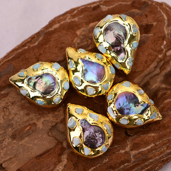 Black Pearl Bezel Beads-ToShay.org