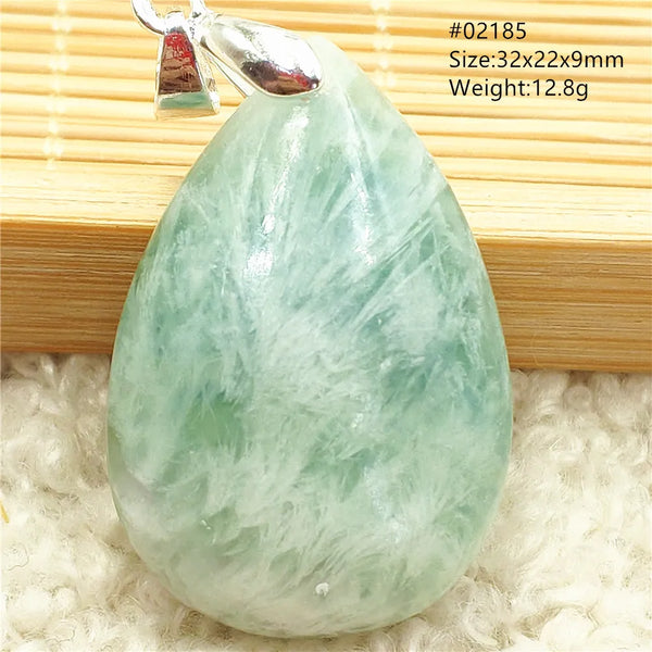 Green Feather Fluorite Pendant-ToShay.org