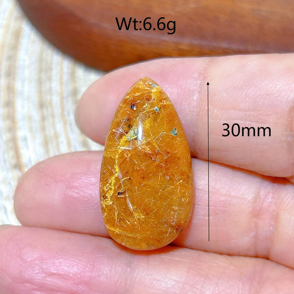 Gold Rutilated Crystal Pendant-ToShay.org
