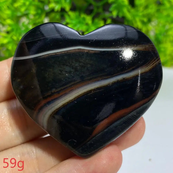 Black Agate Geode Heart-ToShay.org