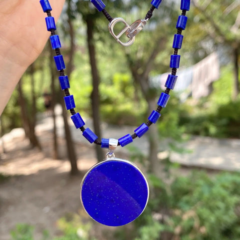 Blue Lapis Lazuli Pendant Necklace-ToShay.org