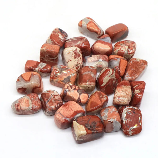 Red Silver Leaf Tumbled Stones-ToShay.org