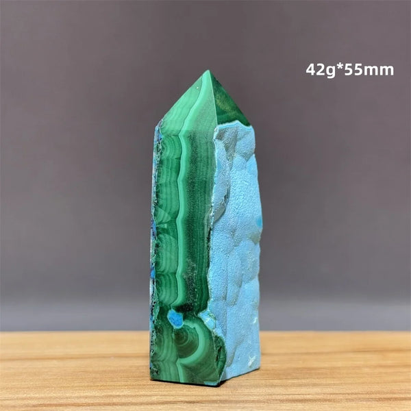 Blue Chrysocolla Malachite Point-ToShay.org