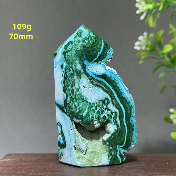 Blue Chrysocolla Malachite Point-ToShay.org