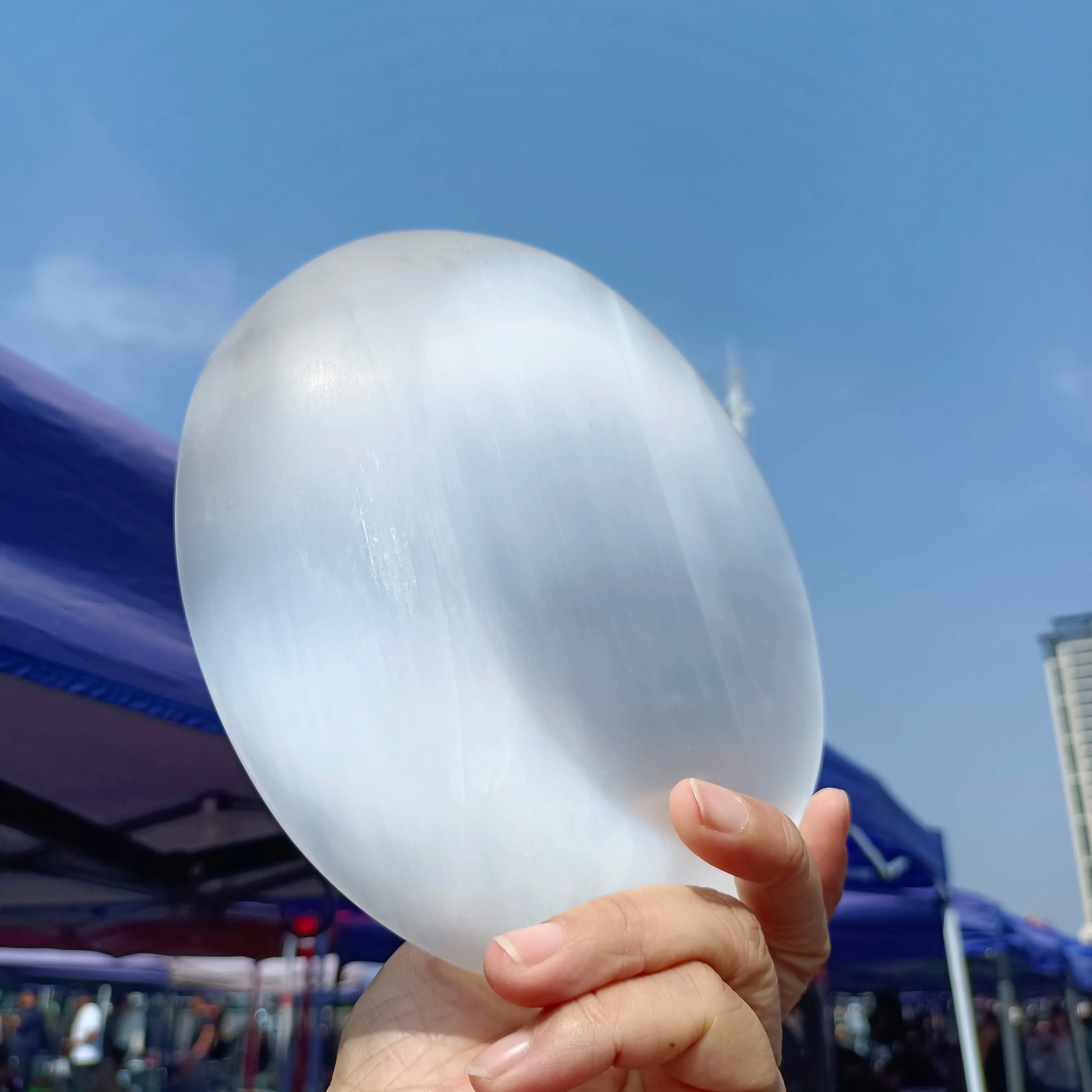 White Selenite Bowl-ToShay.org