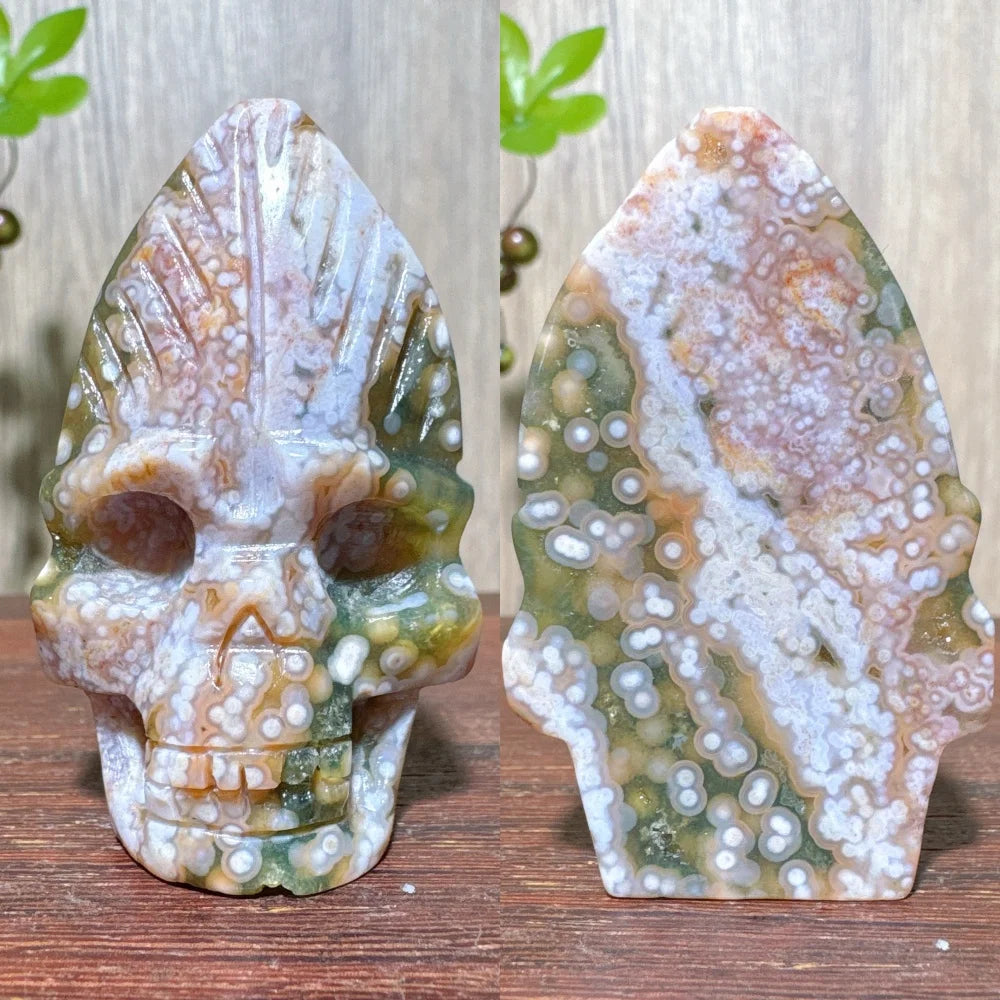 Green Ocean Jasper Skull-ToShay.org