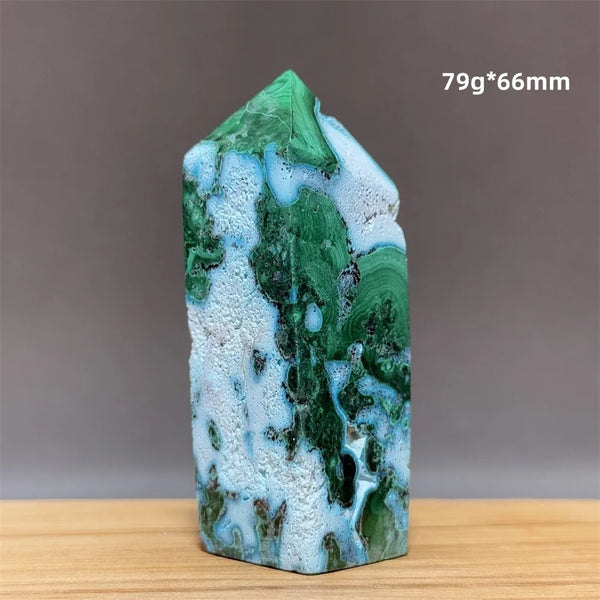 Blue Chrysocolla Malachite Point-ToShay.org