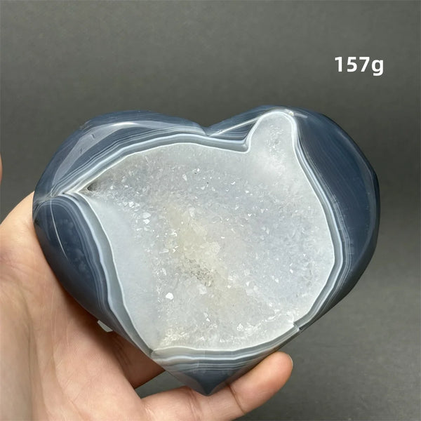 Grey Agate Geode Heart-ToShay.org