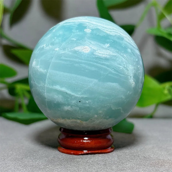 Blue Caribbean Calcite Ball-ToShay.org