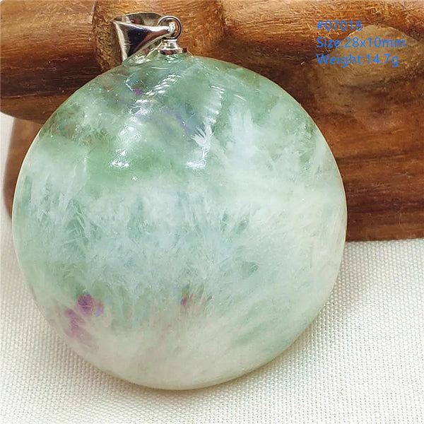 Green Feather Fluorite Pendant-ToShay.org