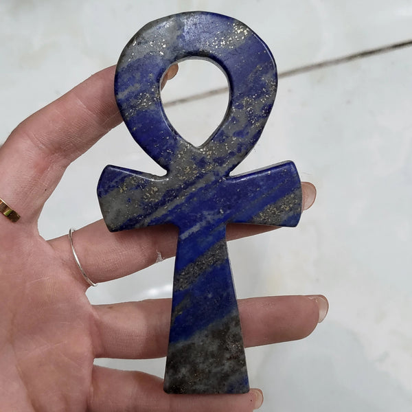 Blue Lapis Lazuli Ankh Cross-ToShay.org