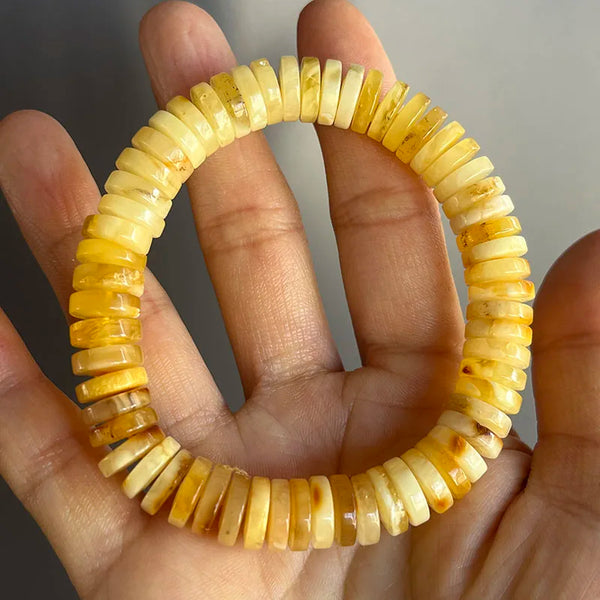 Yellow Amber Bead Bracelets-ToShay.org