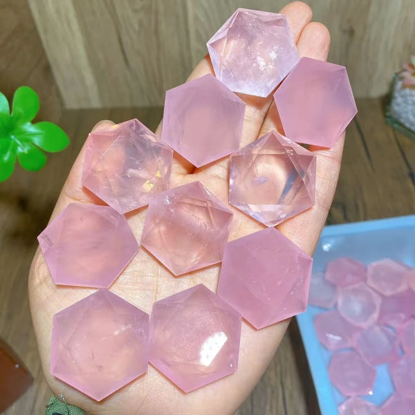 Pink Rose Quartz Hexagram-ToShay.org
