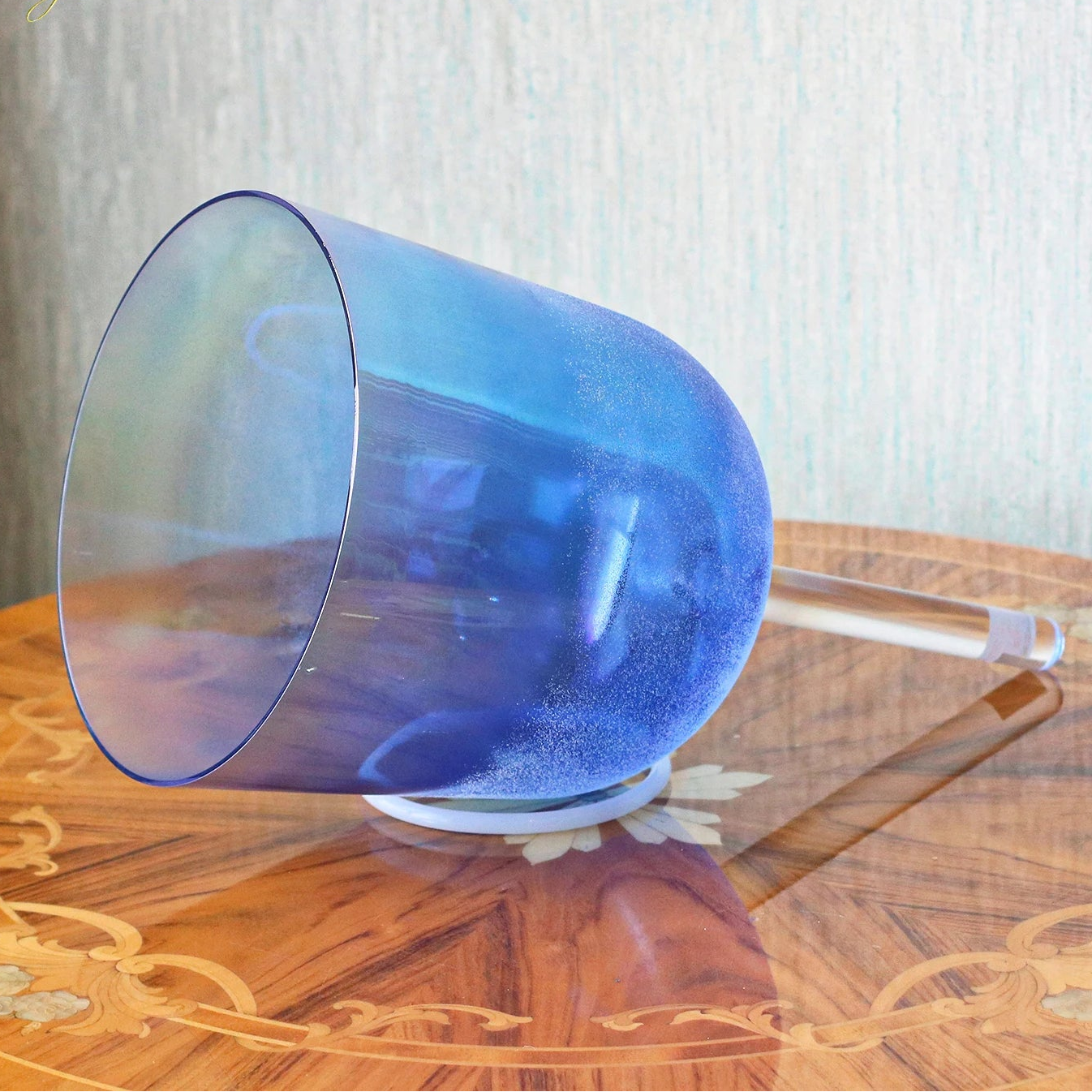 CrystalSoul 432hz Crystal Sand Surround Blue Aurora Handheld Alchemy handle Bowl with accessories for Sound Healing-ToShay.org