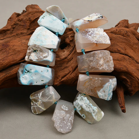 Blue Agate Slab Beads-ToShay.org