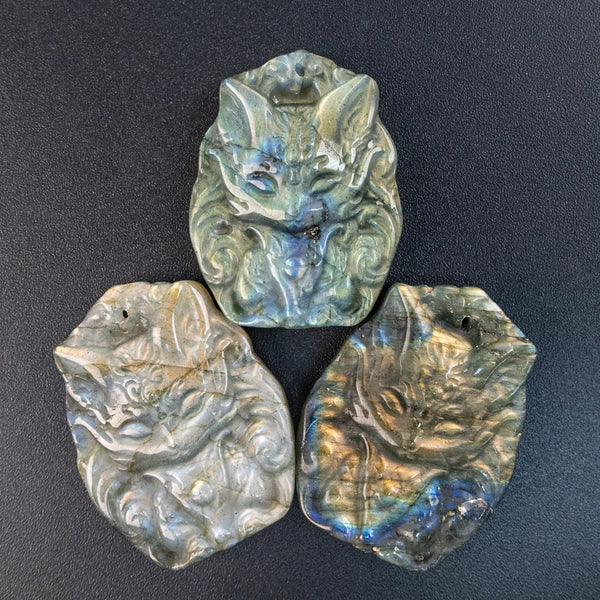 Blue Labradorite Fox Plate-ToShay.org