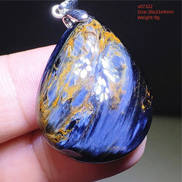 Blue Pietersite Chatoyant Pendant-ToShay.org