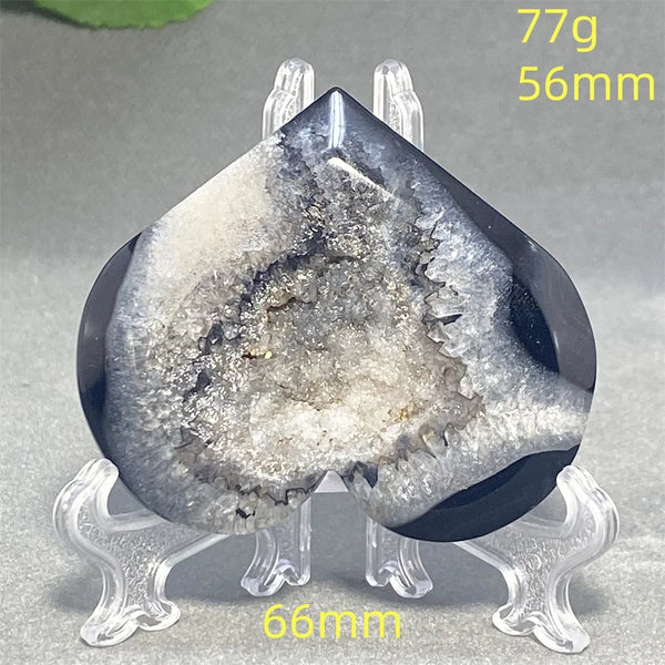 Black Agate Geode Heart-ToShay.org