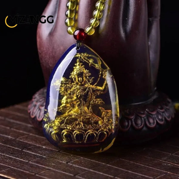 Gold Amber Buddha Pendant-ToShay.org