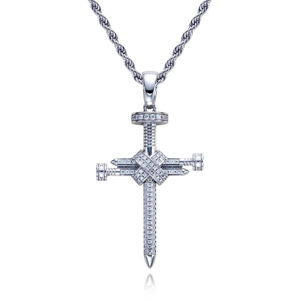 Silver Crystal Cross Pendant-ToShay.org