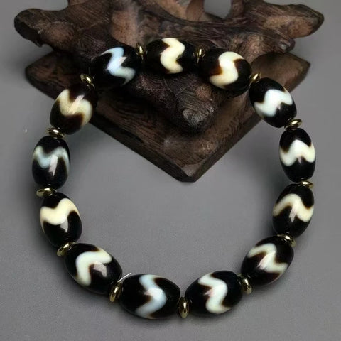 Tibetan Agate Dzi Bracelet-ToShay.org