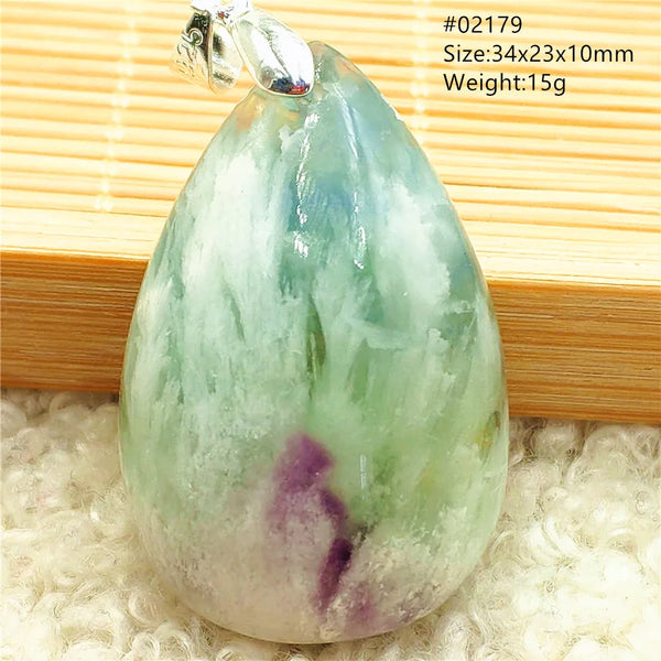 Green Feather Fluorite Pendant-ToShay.org