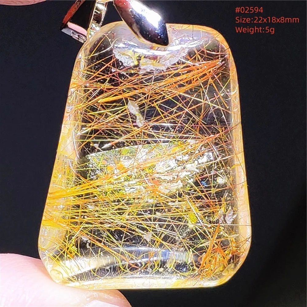 Gold Rutilated Quartz Pendant-ToShay.org
