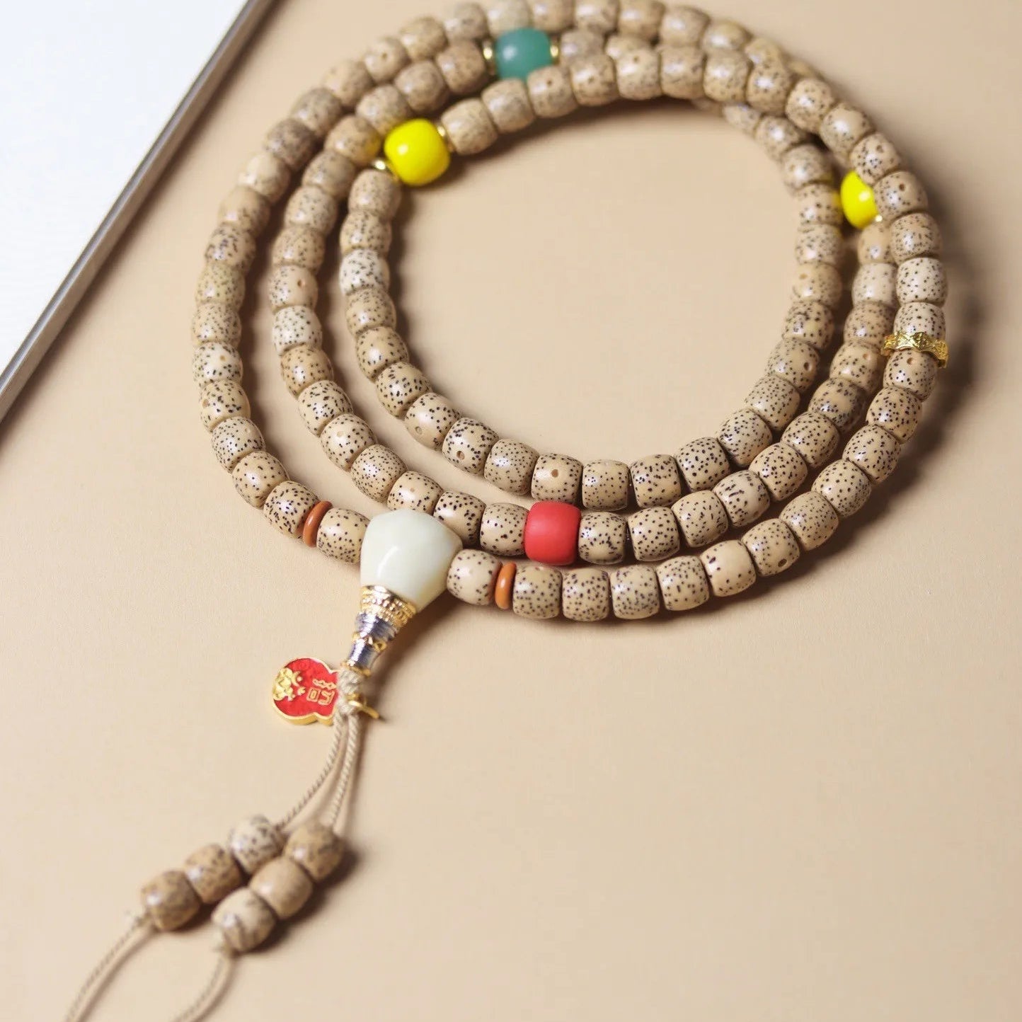 Wood Star Moon Bodhi Mala-ToShay.org