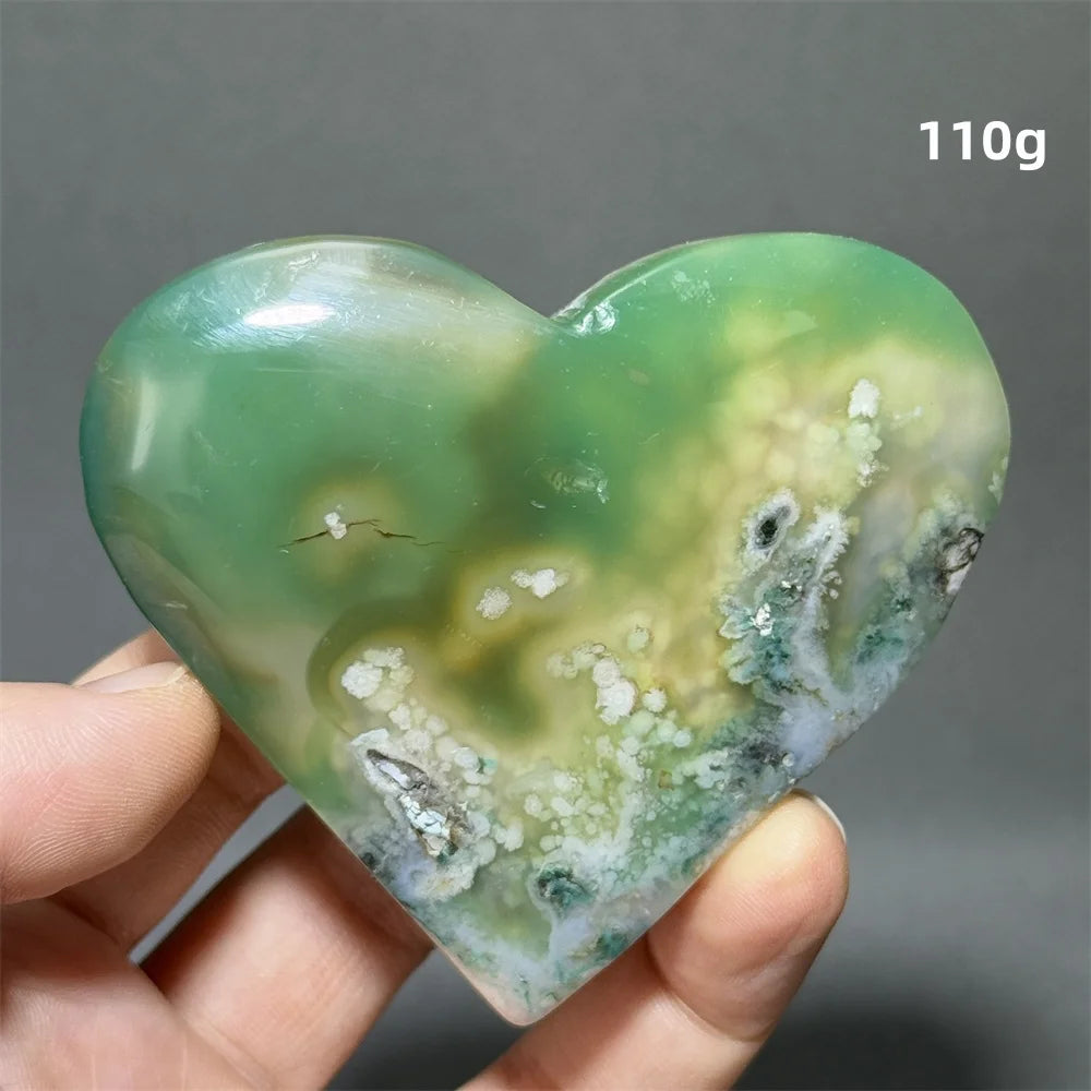 Green Sakura Agate Heart-ToShay.org
