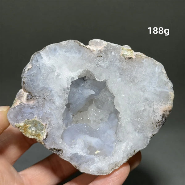 White Agate Crystal Cave Egg-ToShay.org