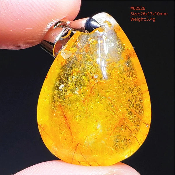 Gold Rutilated Quartz Pendant-ToShay.org