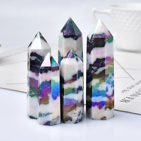 Black White Zebra Quartz Wand-ToShay.org