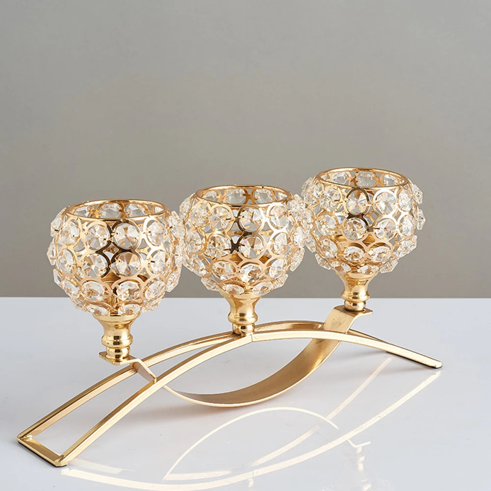 Gold Crystal Candle Holder-ToShay.org