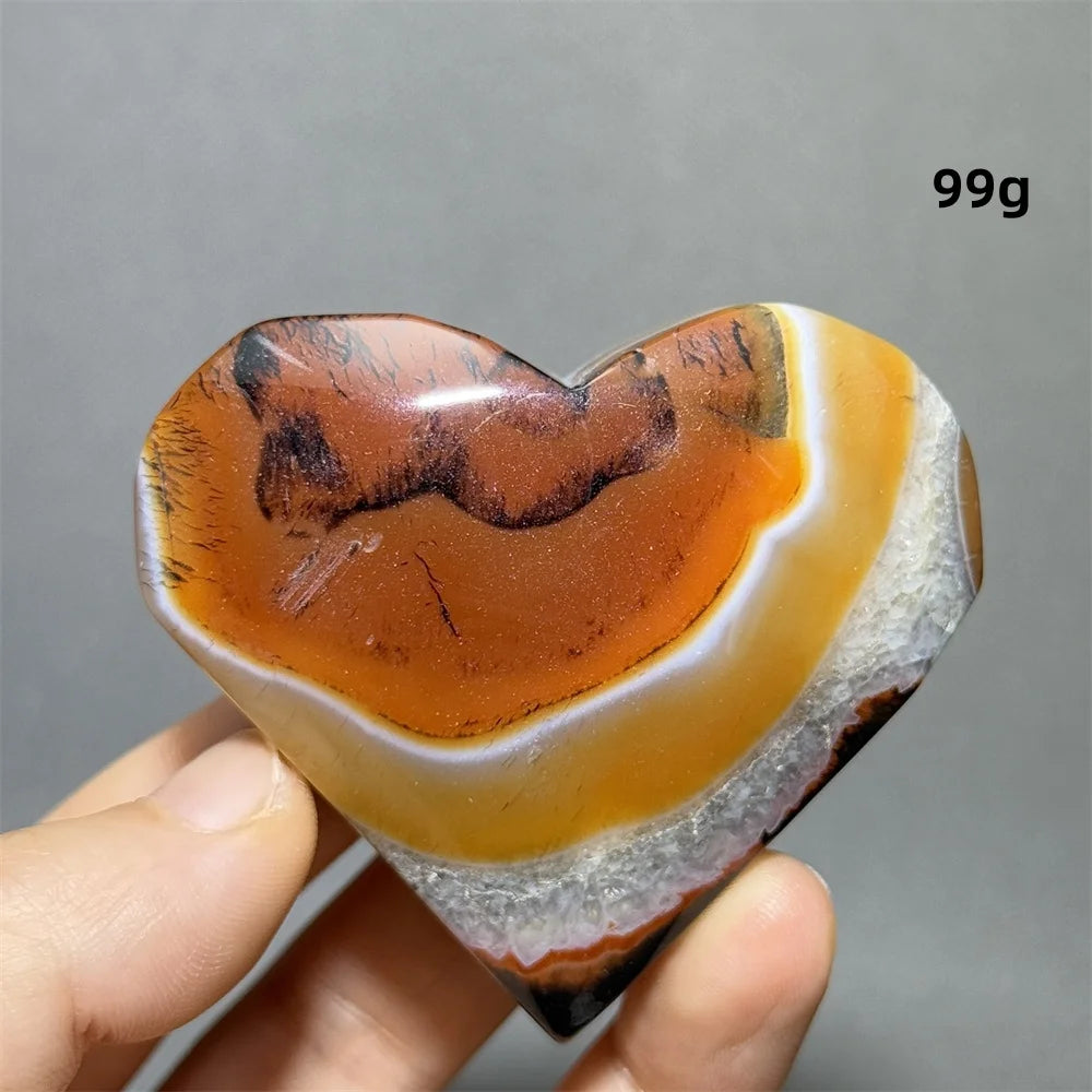 Red Black Striped Agate Heart-ToShay.org