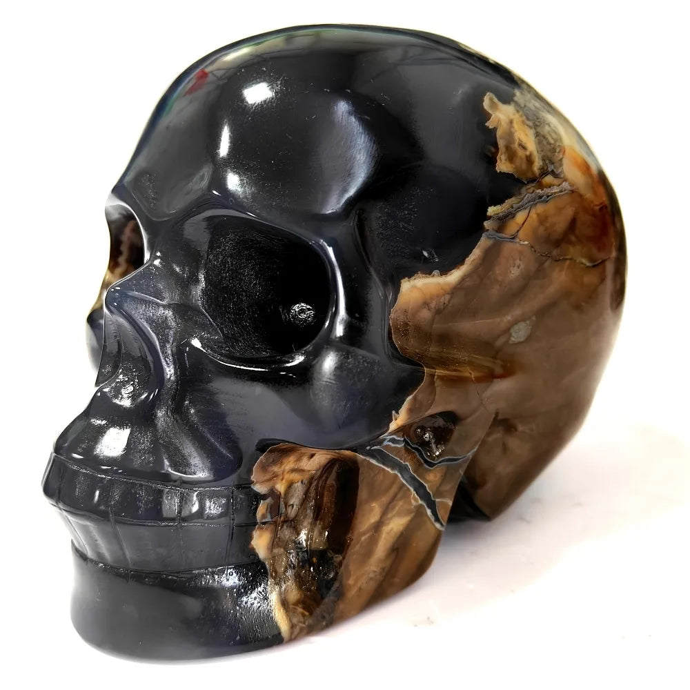 Grey Volcanic Agate Skull-ToShay.org
