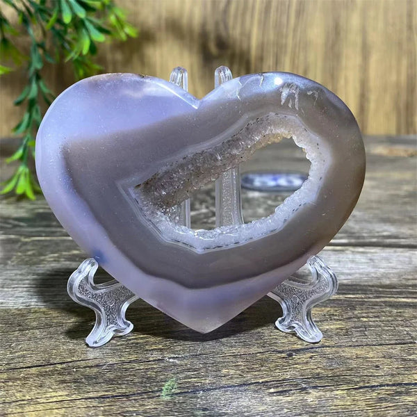 Grey Druzy Agate Heart-ToShay.org