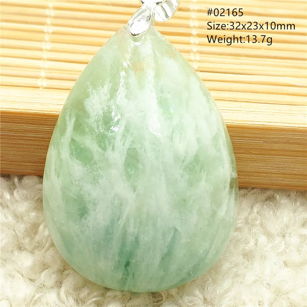 Green Feather Fluorite Pendant-ToShay.org